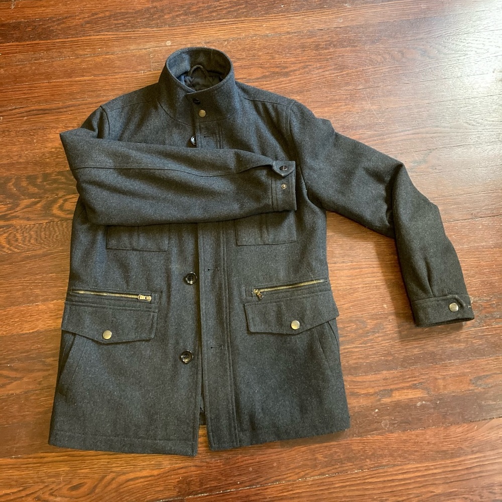 Michael Kors military wool pea coat